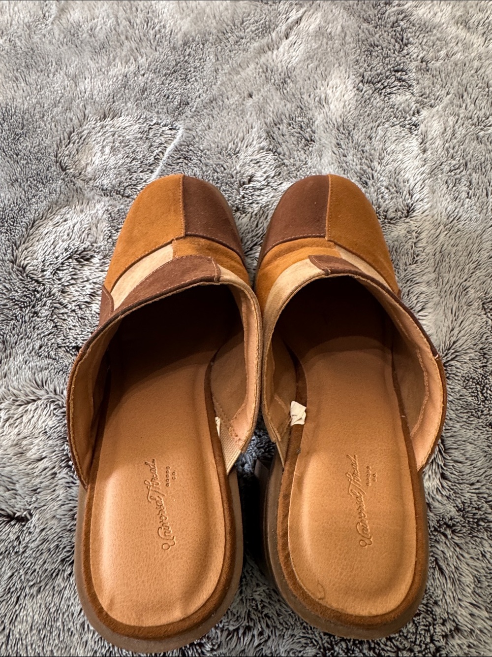 Universal Thread Tess Platform Mule Heels Patchwork Brown Women’s 10 Slip On - Picture 6 of 13